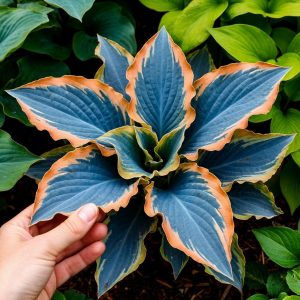 Хоста Океан Вью купить по цене от 960р. в интернет-магазине «Посадика» с доставкой почтой в в Мышкине и по всей России – [изображение №1].