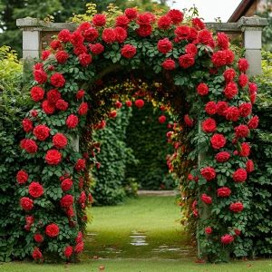 Роза плетистая Алый Триумф купить по цене от 319р. в интернет-магазине «Посадика» с доставкой почтой в в Мышкине и по всей России – [изображение №1].