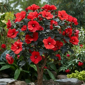 Гибискус Миднайт Роуз купить по цене от 269р. в интернет-магазине «Посадика» с доставкой почтой в в Мышкине и по всей России – [изображение №1].